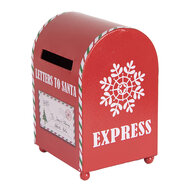 Clayre & Eef | Brievenbus Rood Wit 14x13x19 cm | 6Y5800
