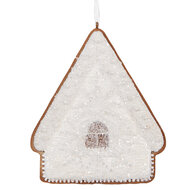 Clayre & Eef | Decoratie hanger huisje Wit Bruin 9x1x10 cm | 6PR5328