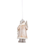 Clayre & Eef | Decoratie hanger kerstman Beige Wit 5x4x9 cm | 6PR5661