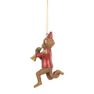 Clayre & Eef | Decoratie Hanger Aap Bruin Rood 7x3x11 cm | 6PR5666