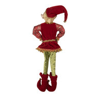 Clayre & Eef | Decoratie elf Rood Groen 20x6x52 cm | 66337
