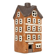 Clayre & Eef | Decoratie Huisje Oranje Grijs 12x10x23 cm | 6CE2202