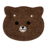 Clayre &amp; Eef   | Vilten schaal Beer Bruin Wit 15x13x3 cm | 66302