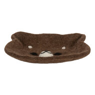 Clayre &amp; Eef   | Vilten schaal Beer Bruin Wit 15x13x3 cm | 66302