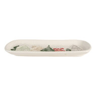 Clayre &amp; Eef   | Serveerschaal Wit Groen 30x12x3 cm | 6CE2223