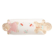 Clayre & Eef | Serveerschaal Wit Bruin 31x10x5 cm | 6CE2224