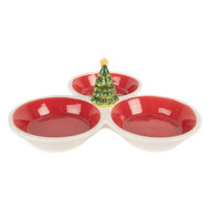 Clayre &amp; Eef   | Serveerschaal Rood Wit 26x26x10 cm | 6CE2225