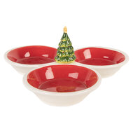 Clayre &amp; Eef   | Serveerschaal Rood Wit 26x26x10 cm | 6CE2225
