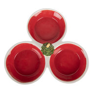 Clayre &amp; Eef   | Serveerschaal Rood Wit 26x26x10 cm | 6CE2225