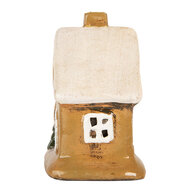 Clayre & Eef | Decoratie Huisje Bruin Beige 9x7x11 cm | 6CE2189