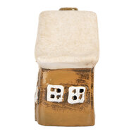 Clayre & Eef | Decoratie Huisje Bruin Beige 13x7x13 cm | 6CE2192