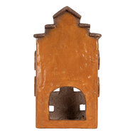 Clayre & Eef | Decoratie Huisje Oranje Grijs 20x15x34 cm | 6MG0124