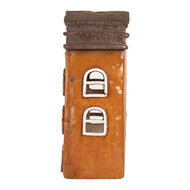 Clayre & Eef | Decoratie Huisje Oranje Grijs 20x15x34 cm | 6MG0124