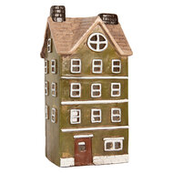 Clayre & Eef | Decoratie Huis Groen Beige 20x17x39 cm | 6MG0125
