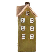 Clayre & Eef | Decoratie Huis Groen Beige 20x17x39 cm | 6MG0125