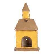 Clayre & Eef | Decoratie Huisje Geel Bruin 23x17x43 cm | 6MG0127