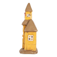 Clayre & Eef | Decoratie Huisje Geel Bruin 23x17x43 cm | 6MG0127