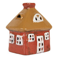 Clayre & Eef | Decoratie Huisje Rood Bruin 9x6x10 cm | 6CE2199