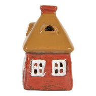 Clayre & Eef | Decoratie Huisje Rood Bruin 9x6x10 cm | 6CE2199