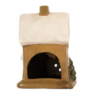 Clayre &amp; Eef   | Decoratie Huisje Bruin Beige 15x12x20 cm | 6CE2200