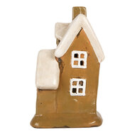Clayre &amp; Eef   | Decoratie Huisje Bruin Beige 15x12x20 cm | 6CE2200