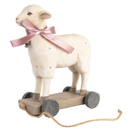 Clayre & Eef | Decoratie beeld Schaap Beige Bruin 17x9x20 cm | 6PR5419