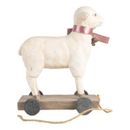 Clayre & Eef | Decoratie beeld Schaap Beige Bruin 17x9x20 cm | 6PR5419
