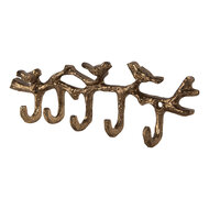 Clayre &amp; Eef   | Wandkapstok 5 haken Goudkleurig 18x2x6 cm | 6Y5883