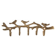 Clayre &amp; Eef   | Wandkapstok 5 haken Goudkleurig 18x2x6 cm | 6Y5883