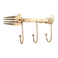 Clayre &amp; Eef   | Wandkapstok 3 haken Goudkleurig 18x4x9 cm | 6Y5897