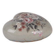 Clayre &amp; Eef   | Decoratie Hart Grijs Roze 11x11x4 cm | 6CE2242L