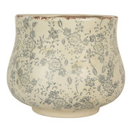 Clayre & Eef | Bloempot Binnen Beige Groen ø 21x17 cm | 6CE2240L