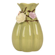 Clayre & Eef | Vaas Groen Roze ø 14x21 cm | 6CE2315