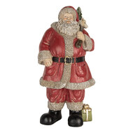 Clayre &amp; Eef   | Kerstdecoratie Kerstman Rood Beige 21x19x40 cm | 6PR5754