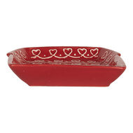 Clayre &amp; Eef   | Servies Ontbijtbord Rood Wit 15x19x3 cm | 6CE2345