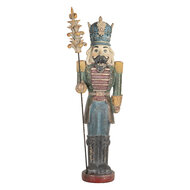 Clayre &amp; Eef   | Kerstdecoratie Notenkraker Blauw Groen 13x13x38 cm | 6PR5759