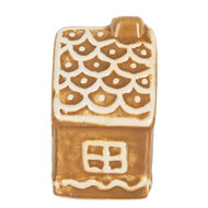 Clayre & Eef | Decoratie Huisje Bruin Wit 6x4x7 cm | 6CE2351