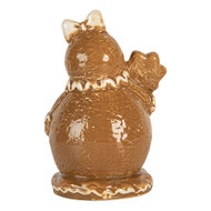 Clayre & Eef | Kerstdecoratie Sneeuwpop Bruin Wit 9x7x13 cm | 6CE2354