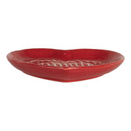 Clayre & Eef | Servies Ontbijtbord Rood Wit 17x17x3 cm | 6CE2359