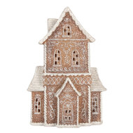 Clayre &amp; Eef   | Decoratie Huis met LED Bruin Wit 16x8x23 cm | 6PR5809