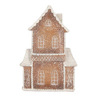 Clayre &amp; Eef   | Decoratie Huis met LED Bruin Wit 16x8x23 cm | 6PR5809