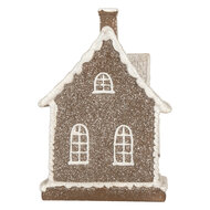 Clayre &amp; Eef   | Decoratie Huis met LED Bruin Wit 16x10x23 cm | 6PR5811