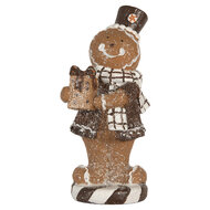 Clayre &amp; Eef   | Decoratie peperkoekpop Bruin Wit 9x8x20 cm | 6PR5812