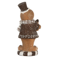 Clayre &amp; Eef   | Decoratie peperkoekpop Bruin Wit 9x8x20 cm | 6PR5812