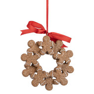 Clayre & Eef | Decoratie Hanger Peperkoekpoppen Bruin Wit 10x2x10 cm | 6PR5414