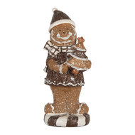 Clayre &amp; Eef   | Decoratie peperkoekpop Bruin Wit 8x8x20 cm | 6PR5813