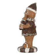 Clayre &amp; Eef   | Decoratie peperkoekpop Bruin Wit 8x8x20 cm | 6PR5813