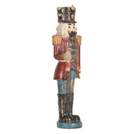 Clayre & Eef | Kerstdecoratie Notenkraker Rood Blauw 7x6x21 cm | 6PR5758