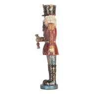 Clayre & Eef | Kerstdecoratie Notenkraker Rood Blauw 7x6x21 cm | 6PR5758
