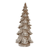 Clayre &amp; Eef   | Kerstdecoratie Kerstboom Bruin Wit 19x19x40 cm | 6PR5816